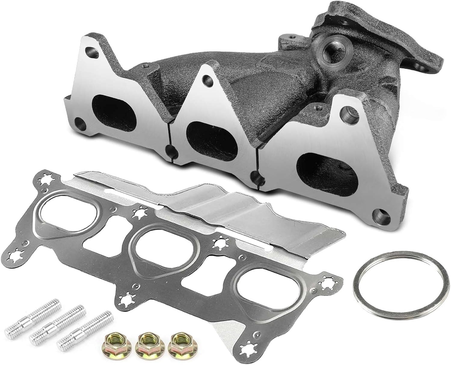 A-Premium Right Exhaust Manifold W/Gaskets & Studs & Nuts [6Cyl 3.6L] Compatible with Chevrolet, GMC, Buick & Saturn Models - Traverse 09-17, Acadia 07-16, Acadia Limited 17, Enclave 08-17, Outlook