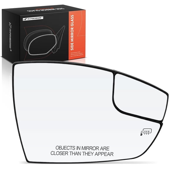 A-Premium Right Passenger Side Heated Mirror Glass with Backing Plate Compatible with Ford Escape 2013-2016, C-Max CMax 2013-2018 - Exterior Side View Convex Mirror with Spotter Glass