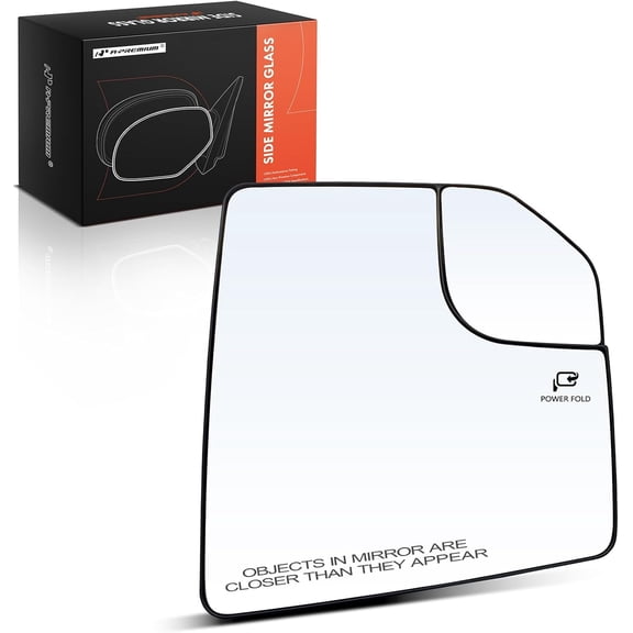 A-Premium Right Passenger Side Heated Mirror Glass with Backing Plate Compatible with Ford F-150 2015-2020 - Exterior Side View Convex Mirror with Blind Spotter Glass