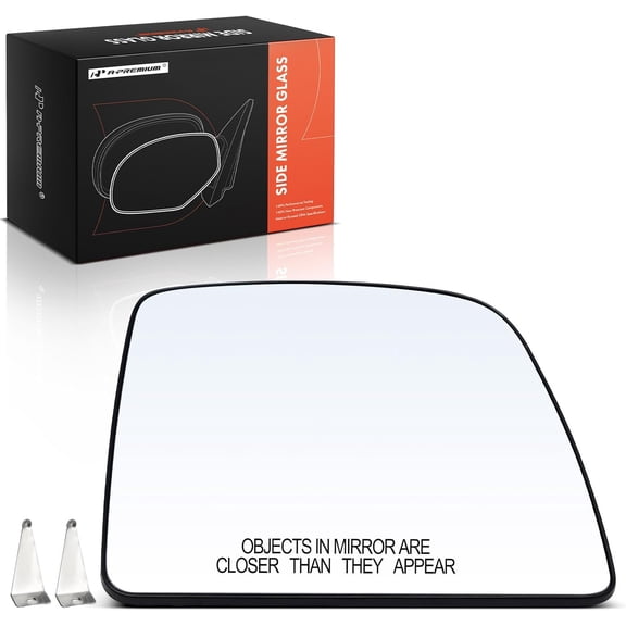 A-Premium Right Passenger Side Heated Mirror Glass with Backing Plate - Compatible with Ford Transit Connect 2014-2022 - Exterior Side View Convex Mirror