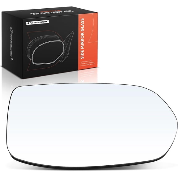 A-Premium Right Passenger Side Heated Mirror Glass with Backing Plate - Compatible with Honda CR-V CRV 2012-2022, HR-V HRV 2016-2022 - Exterior Side View Convex Mirror