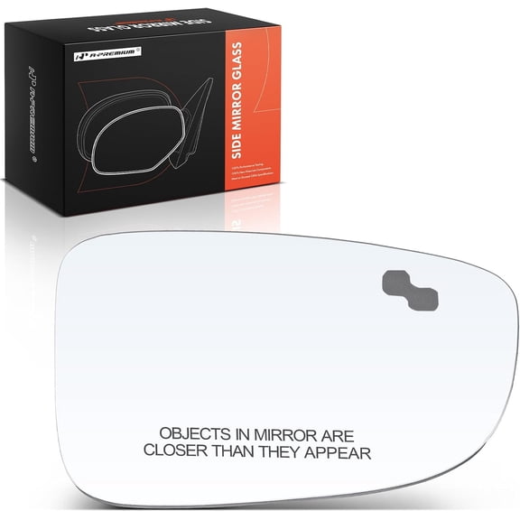A-Premium Right Passenger Side Heated Mirror Glass with Backing Plate - Compatible with Mazda 3 2014 2015 2016 - Exterior Side View Convex Mirror with Blind Spot Detection