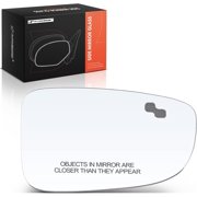 A-Premium Right Passenger Side Heated Mirror Glass with Backing Plate - Compatible with Mazda 3 2014 2015 2016 - Exterior Side View Convex Mirror with Blind Spot Detection