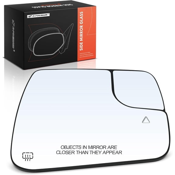 A-Premium Right Passenger Side Heated Mirror Glass with Backing Plate - Compatible with Ram 1500 2019 2020 2021 2022, Exterior Side View Convex Mirror with Blind Spot Detection Spotter Glass