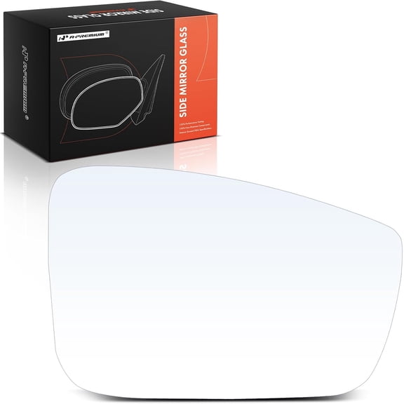 A-Premium Right Passenger Side Heated Mirror Glass with Backing Plate - Compatible with Volkswagen Jetta 2011-2018, Passat 2012-2015, Beetle 2012-2018 - Exterior Side View Convex Mirror