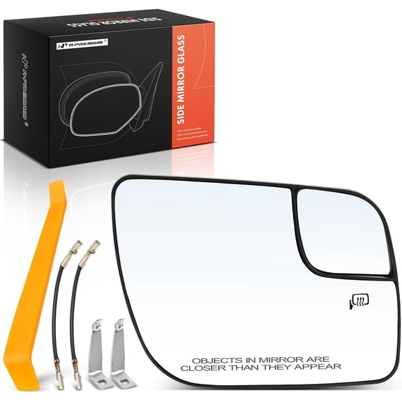A-Premium Right Side Mirror Glass Compatible with 2011-2019 Ford Explorer - Passenger Side Heated Mirror Glass, Convex Mirror with Backing Plate, Replace# BB5Z17K707B, BB5Z17K707A