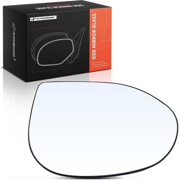 A-Premium Right Passenger Side Heated Mirror Glass with Backing Plate - Compatible with Mazda 6 2011 2012 2013 - Exterior Side View Convex Mirror
