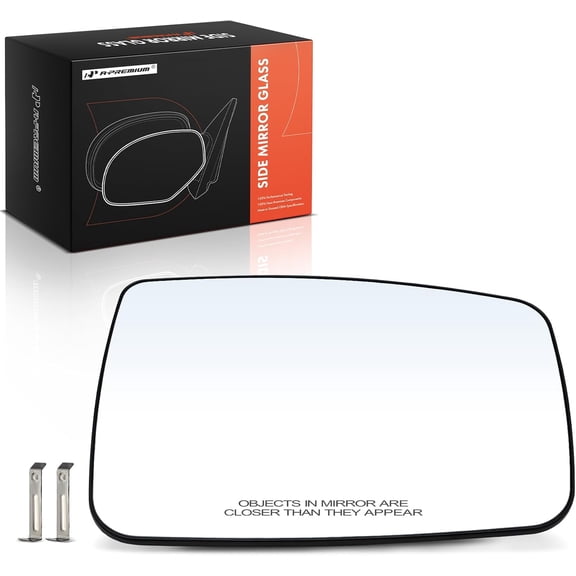 A-Premium Right Passenger Side Non-Heated Mirror Glass with Backing Plate - Compatible with 2010-2024 Dodge Ram 1500 2500, 1500 Classic - Convex Mirror with Rear Holder, Replace # 68050296AA