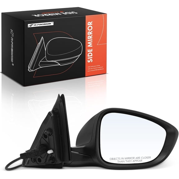 A-Premium Right Passenger Side Power Door Mirror - Compatible with Honda Accord 2018 2019 2020 2021 2022 - Non-Heated, Manual Folding, Black (Paint to Match), w/ 3-Pin Connector, Replace# 76208TVAA02