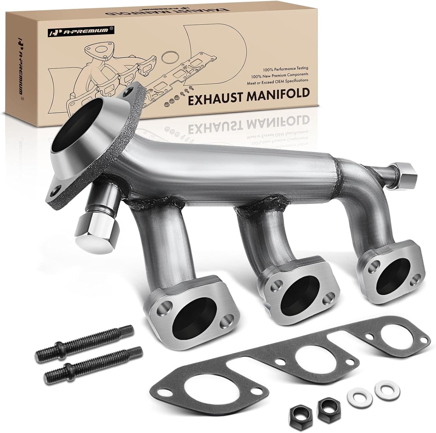 A-Premium Right Side Engine Exhaust Manifold Kit W/Gasket & Nuts & Studs & Washers [3.8L 3.9L] Compatible with Ford Mustang 1999-2004