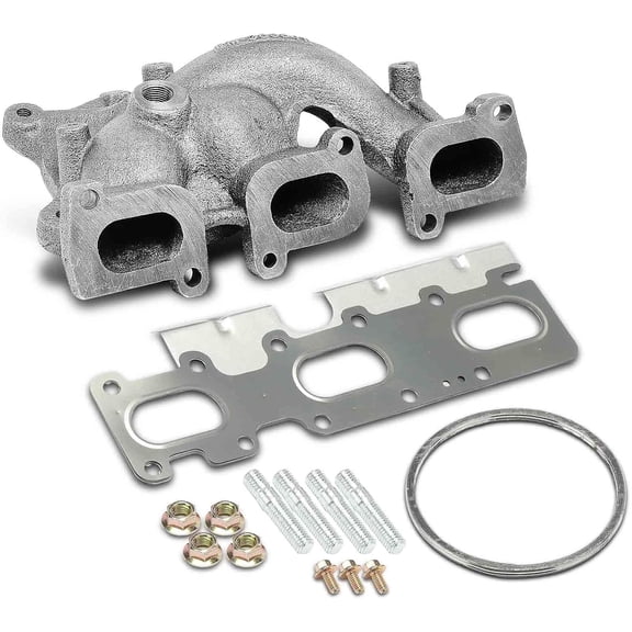 A-Premium Right Side Exhaust Manifold with Gasket, Stud, Nut and Bolt Compatible with Ford Fusion 2010-2012, Edge 2007-2010, Taurus, Taurus X, Flex & Lincoln MKZ, MKX, MKS, MKT & Mercury Sable