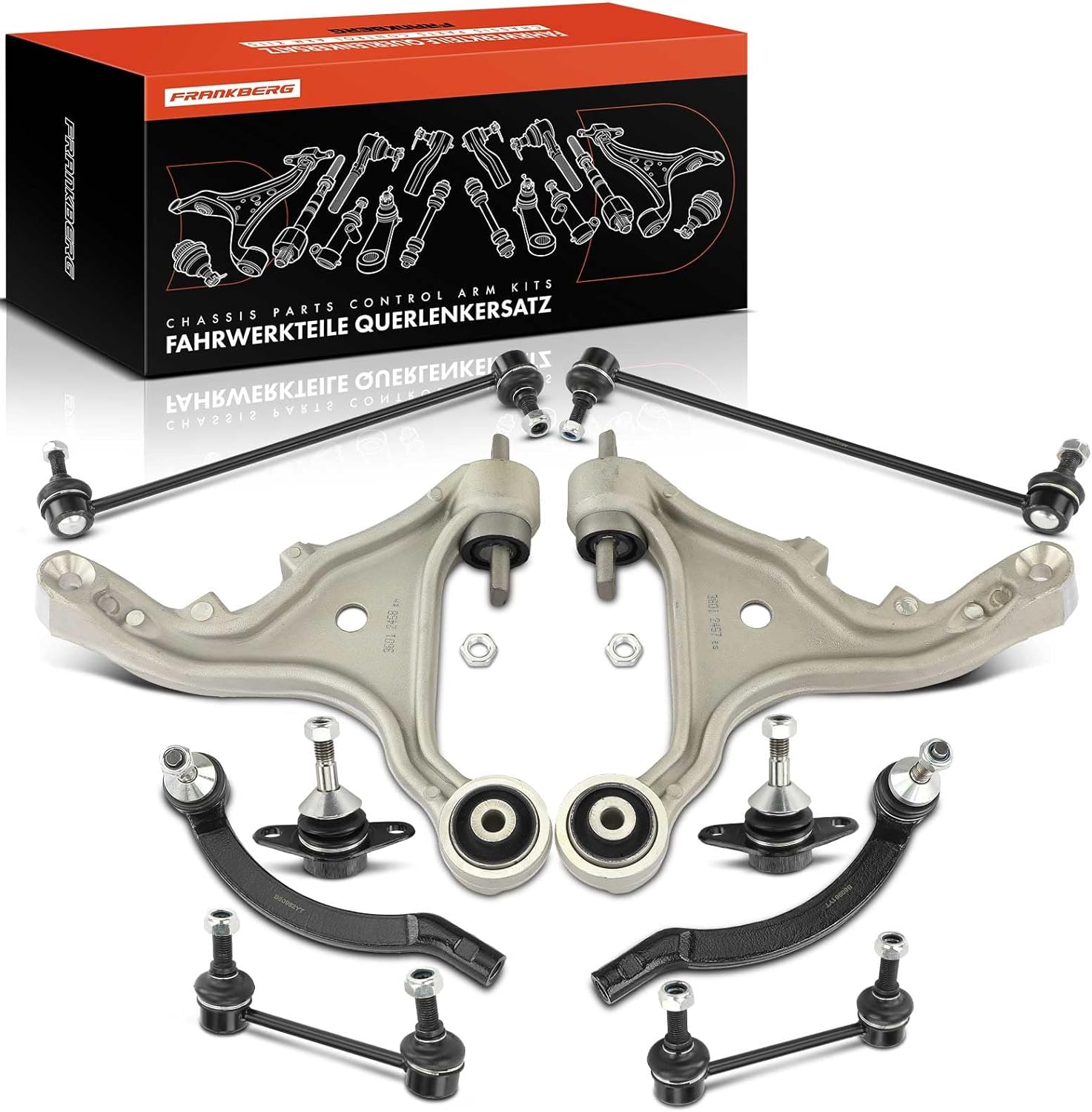 A Premium Set of 10, Front Upper Control Arm & Inner Outer Tie R 並行輸入品 Bmw E83 A-Premium Set Of 10, Front Upper \u0026 Lower Control Arm, Sway