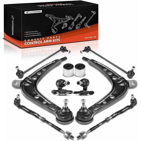 A-Premium Set of 10 Front Lower Control Arm & Inner Bushing Inner Lower Ball Joint Inner Tie Rod End Sway Bar Link Compatible with BMW E46 Series - 325xi 2001-2005 330xi 2001-2005 AWD Only