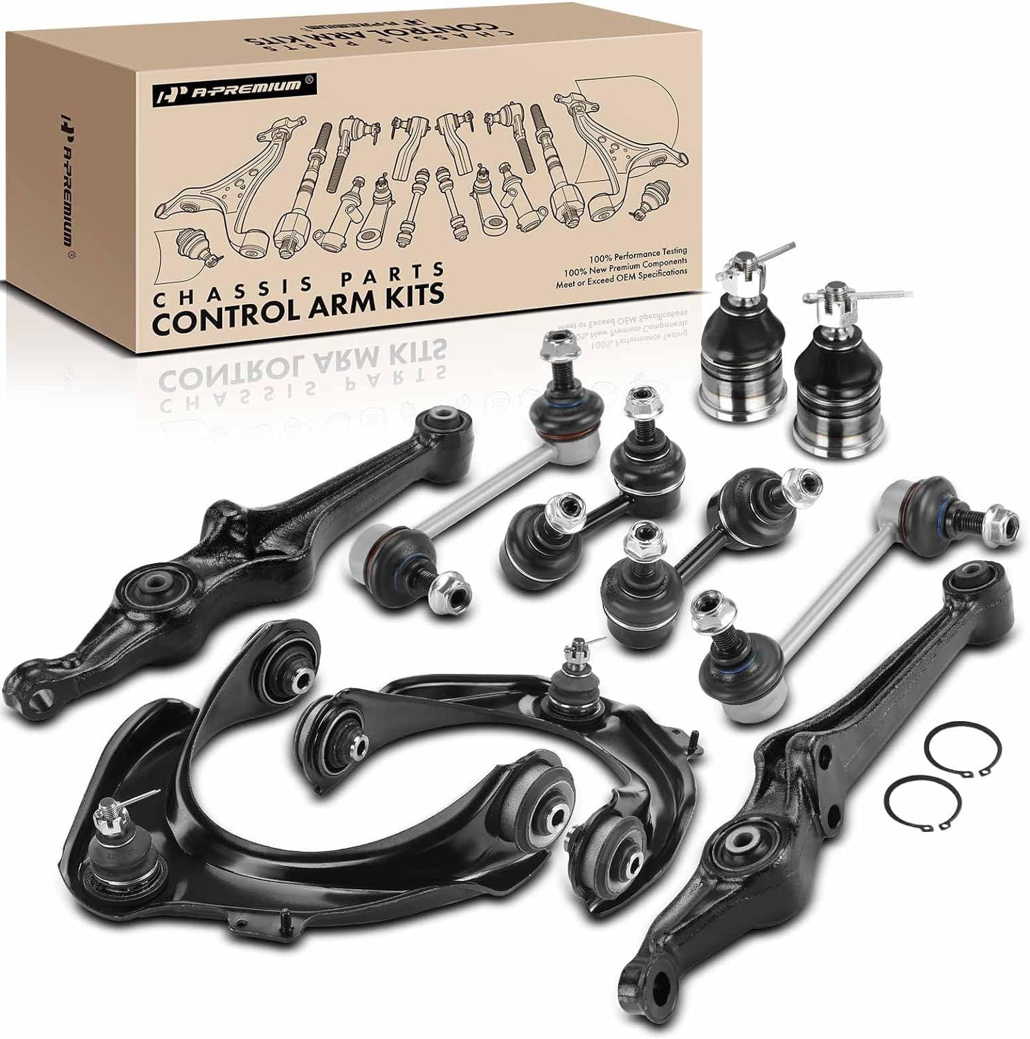 A Premium Set of 10, Front Upper Control Arm & Inner Outer Tie R 並行輸入品 Bmw E83 A-Premium Set Of 10, Front Upper \u0026 Lower Control Arm, Sway