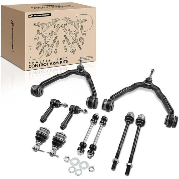 A-Premium Set of 10, Upper Control Arm, Ball Joint, Tie Rod End, Sway Bar Link Compatible with Chevy GMC Cadillac - 1999-2006 - Silverado 1500, Sierra 1500, Suburban, Avalanche, Yukon, Escalade