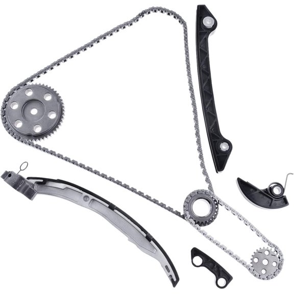 A-Premium Set of 10PCS Engine Timing Chain Kit W/Guide & Sprocket & Gear Oil Pump [fits DOHC, 4Cyl 2.3L 2.0L] Compatible with Mazda 3 2004-2007, 5 2006-2007, 6 2003-2007, Tribute 2005-2006