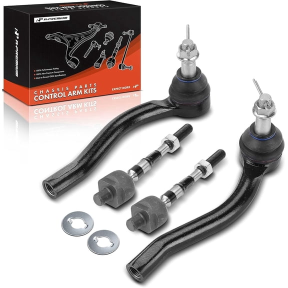 A-Premium Set of 4, Front Inner & Outer Tie Rod End Kit Compatible with Infiniti Q50 2014-2020, QX50 2014-2017, Q60 2014-2018, G37 2010-2013, EX35 2008-2010
