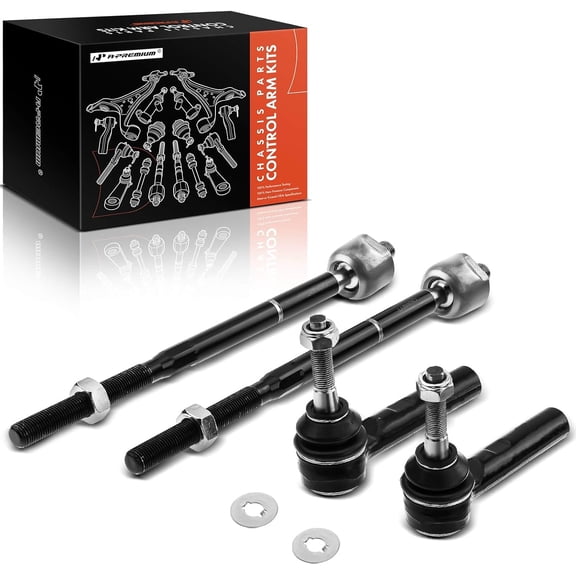 A-Premium Set of 4, Front Inner & Outer Tie Rod End Kit, Compatible with Jeep Compass 2007-2017, Patriot 2007-2017, Dodge Caliber 2007-2012