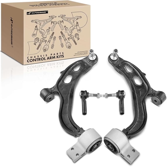 A-Premium Set of 4, Front Lower Control Arm, Outer Tie Rod End, Compatible with Ford Taurus 2012-2019, Flex 2012-2015 & Lincoln MKS 2012-2013, MKT 2012-2019
