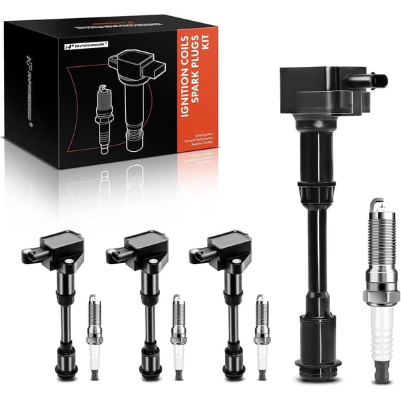 A-Premium Set of 4 Ignition Coil Pack and Iridium Spark Plugs Compatible with Ford Escape 2013-2016, Fusion 2013-2014, Fiesta 2014-2019, Transit Connect 2014-2016, 1.6L, Replace# NGK94769, C1830