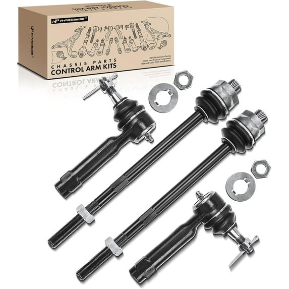A-Premium Set of 4 Inner & Outer Tie Rod End Kit Compatible with 1999-2006 Chevy Silverado 1500 2500 Suburban 1500 2500 Avalanche Tahoe GMC Sierra Yukon XL Cadillac Escalade # ES3488 ES3493