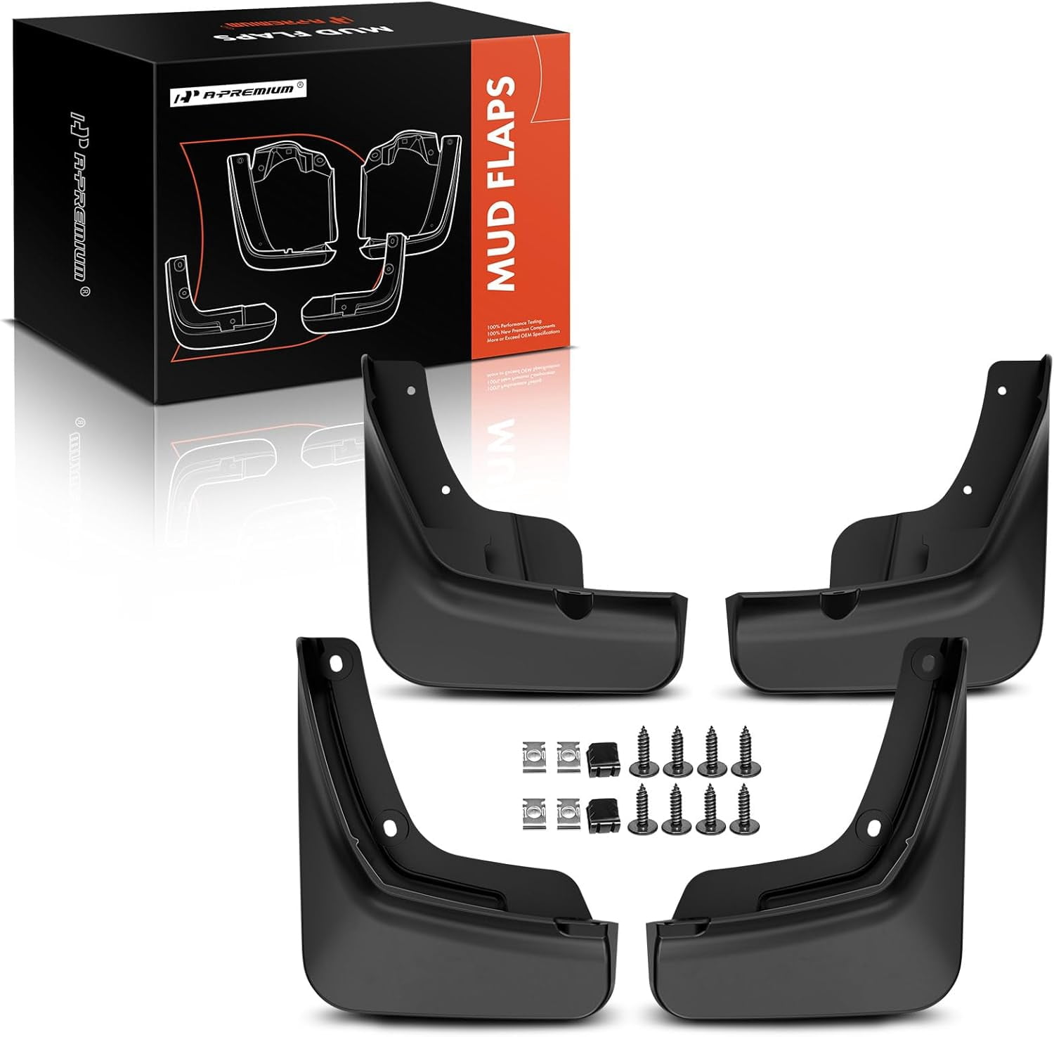 A-Premium Set of 4PCS Mud Flaps Splash Guards Mudflaps Mudguards with Hardware Kits Compatible with Lincoln Nautilus 2024 2025, Front & Rear (Driver and Passenger Side)