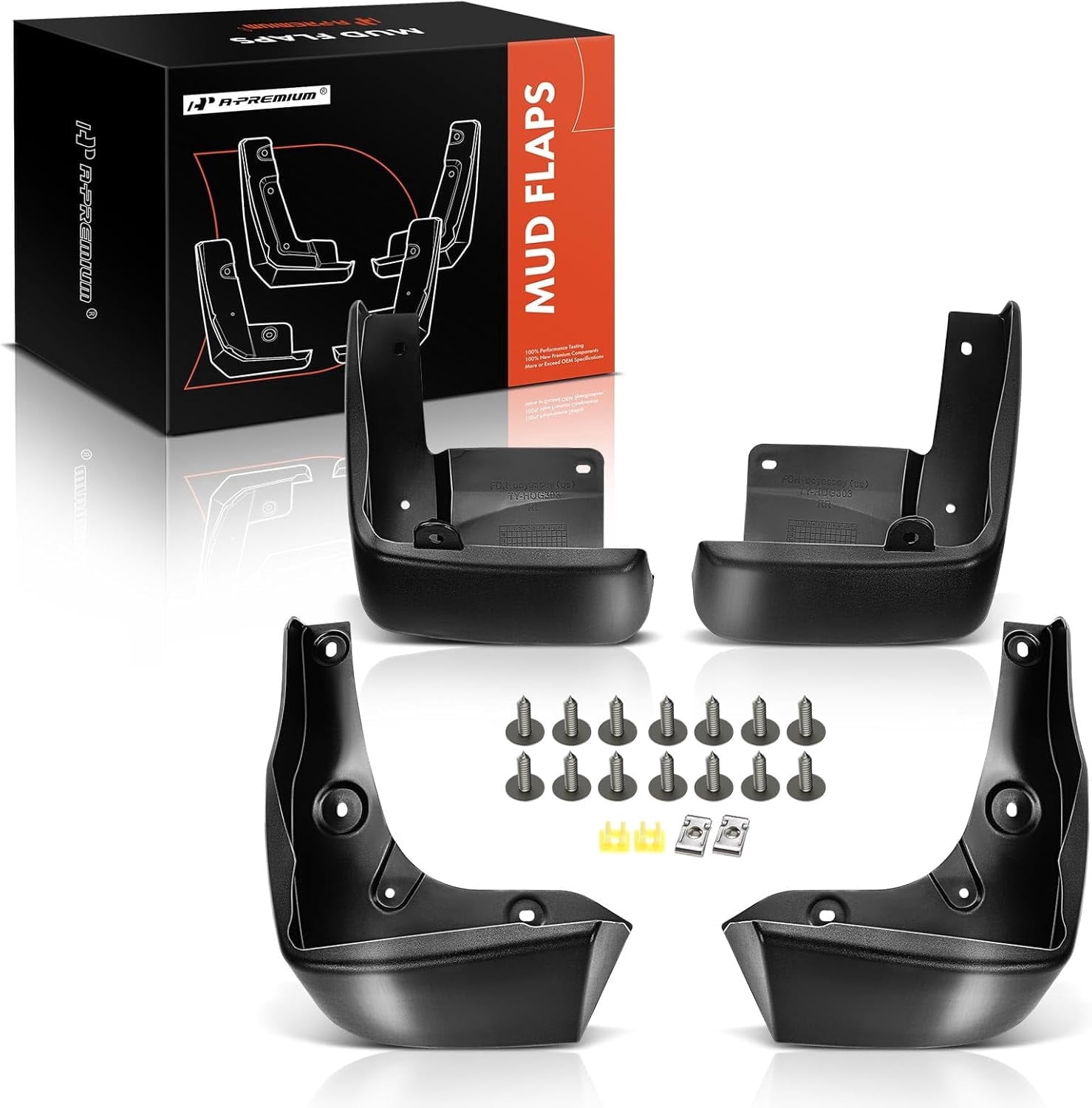 A-Premium Set of 4PCS Mud Flaps Splash Guards Mudguards Mudflaps Compatible with Honda Odyssey, 2018-2022, Mini Passenger Van, Black Color, Front LH RH and Rear LH RH