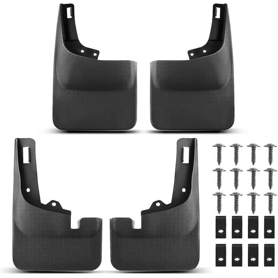 A-Premium Set of 4PCS Mud Flaps Splash Guards Mudguards Mudflaps with Hardware Kits Accessory Compatible with Ford F-150 2021 2022, Pickup, Without Fender Flares, Front LH RH and Rear LH RH