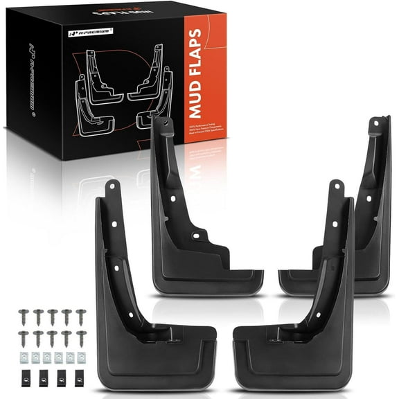 A-Premium Set of 4PCS Mud Flaps Splash Guards Mudguards Mudflaps with Hardware Kits Accessory Compatible with Ford Maverick 2022-2023, 2022 2023, Crew Cab Pickup, Black Color, Front LH RH & Rear LH RH