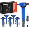 thumbnail image 1 of A-Premium Set of 6 (Blue) Ignition Coil Pack Iridium Spark Plug Compatible with Chrysler 300 2006-2010, Sebring 2006-2010, Town & Country 2008-2010 & Dodge Avenger 2008-2010, 1 of 8