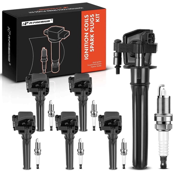 A-Premium Set of 6 Ignition Coil Pack and Iridium Spark Plugs Compatible with Dodge Intrepid Magnum & Chrysler Pacifica 300 300M Concorde Intrepid LHS & Plymouth Prowler