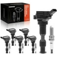 thumbnail image 1 of A-Premium Set of 6 Ignition Coil Pack and Iridium Spark Plugs Compatible with Kia Sedona 2018-2020, Telluride 2020, Cadenza 2016-2020, Sorento 2018-2020 & Hyundai Palisade 2020 & Genesis G80 2017-2020, 1 of 8