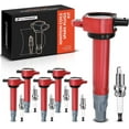 thumbnail image 1 of A-Premium Set of 6 (Red) Ignition Coil Pack Iridium Spark Plug Compatible with Chrysler 300 2006-2010, Sebring 2006-2010, Town & Country 2008-2010 & Dodge Avenger 2008-2010, 1 of 8