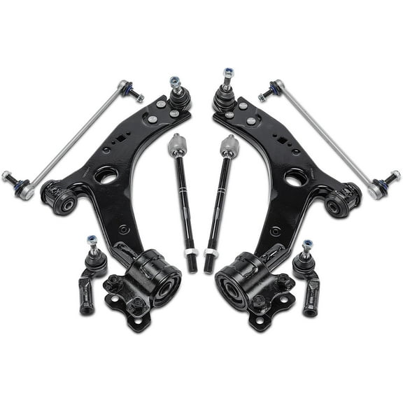 A-Premium Set of 8, Front Lower Control Arm with Ball Joint, Sway Bar Link, Tie Rod End Compatible with Volvo C70 2006-2013, C30 2008-2013, S40 2006-2011, V50 2006-2011