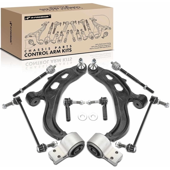 A-Premium Set of 8, Front Lower Control Arm, Sway Bar Link, Inner Outer Tie Rod End, Compatible with Ford Taurus 2012-2016, Flex 2012 2014-2015 & Lincoln MKS 2012-2013, MKT 2012-2016