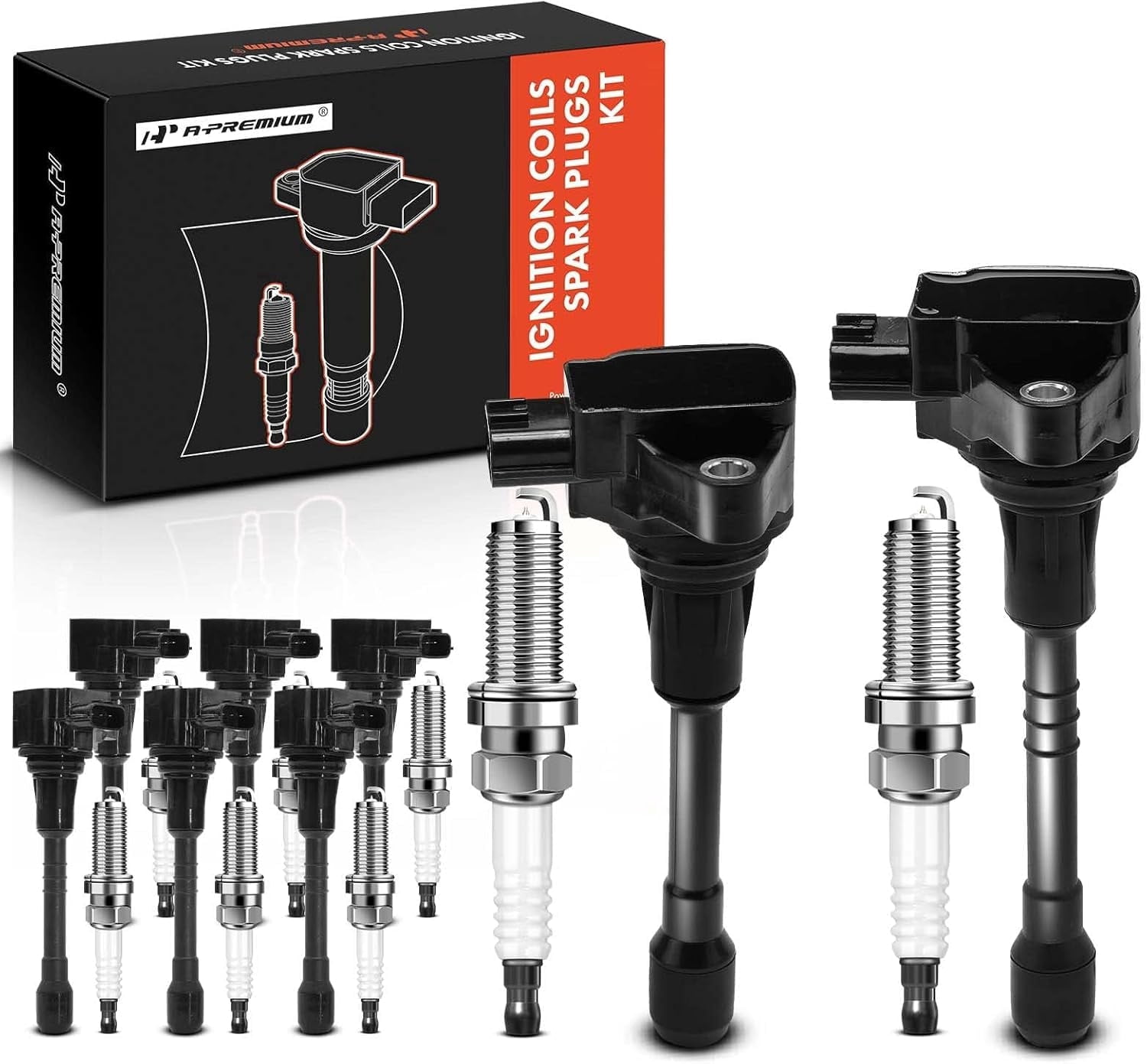 A-Premium Set of 8 Ignition Coil Pack and Iridium Spark Plugs Compatible with Nissan Armada 2017-2020 & Infiniti QX56 2011-2013, QX80 2014-2020, 5.6L, Replace# 224481LA0A, NGK93501
