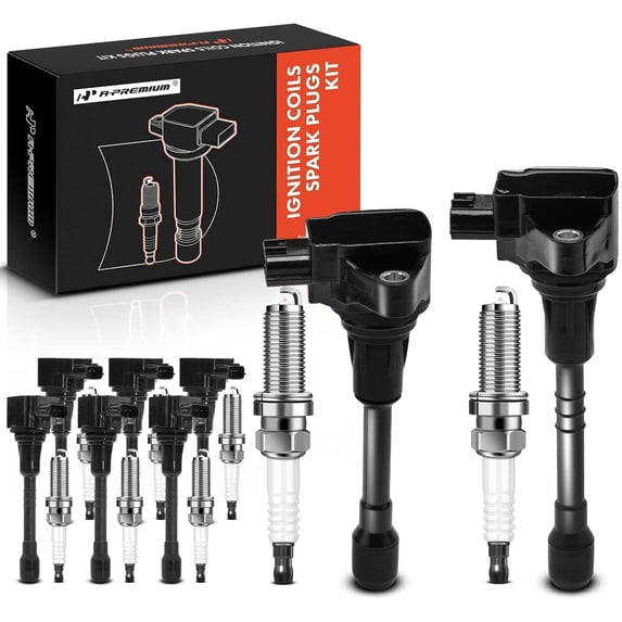 A-Premium Set of 8 Ignition Coil Pack and Iridium Spark Plugs Compatible with Nissan Armada 2017-2020 & Infiniti QX56 2011-2013, QX80 2014-2020, 5.6L, Replace# 224481LA0A, NGK93501