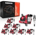thumbnail image 1 of A-Premium Set of 8 (Red) Round Ignition Coil Pack and Iridium Spark Plugs Compatible with Chevrolet Silverado GMC Sierra 1500 2500 Tahoe Yukon Buick Cadillac Hummer, 1 of 9