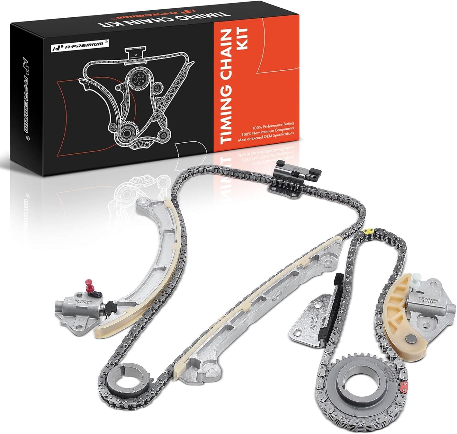 A-Premium 7PCS Engine Timing Chain Kit W/Tensioner Guide