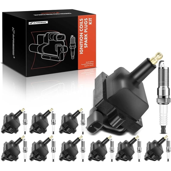 A-Premium Set of 10 Ignition Coil Pack and Iridium Spark Plugs Compatible with Chrysler Viper 2008-2010 2015-2017, SRT Viper 2013-2014, V10 8.4L