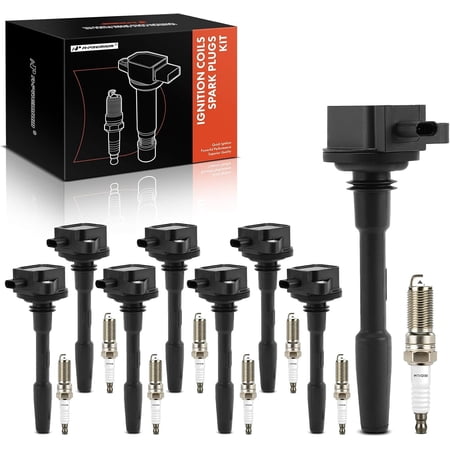 A-Premium Set of 16 Ignition Coil Pack and Iridium Spark Plugs Compatible with Ford F-150 2018-2020, Mustang 2020/2023, 5.0L