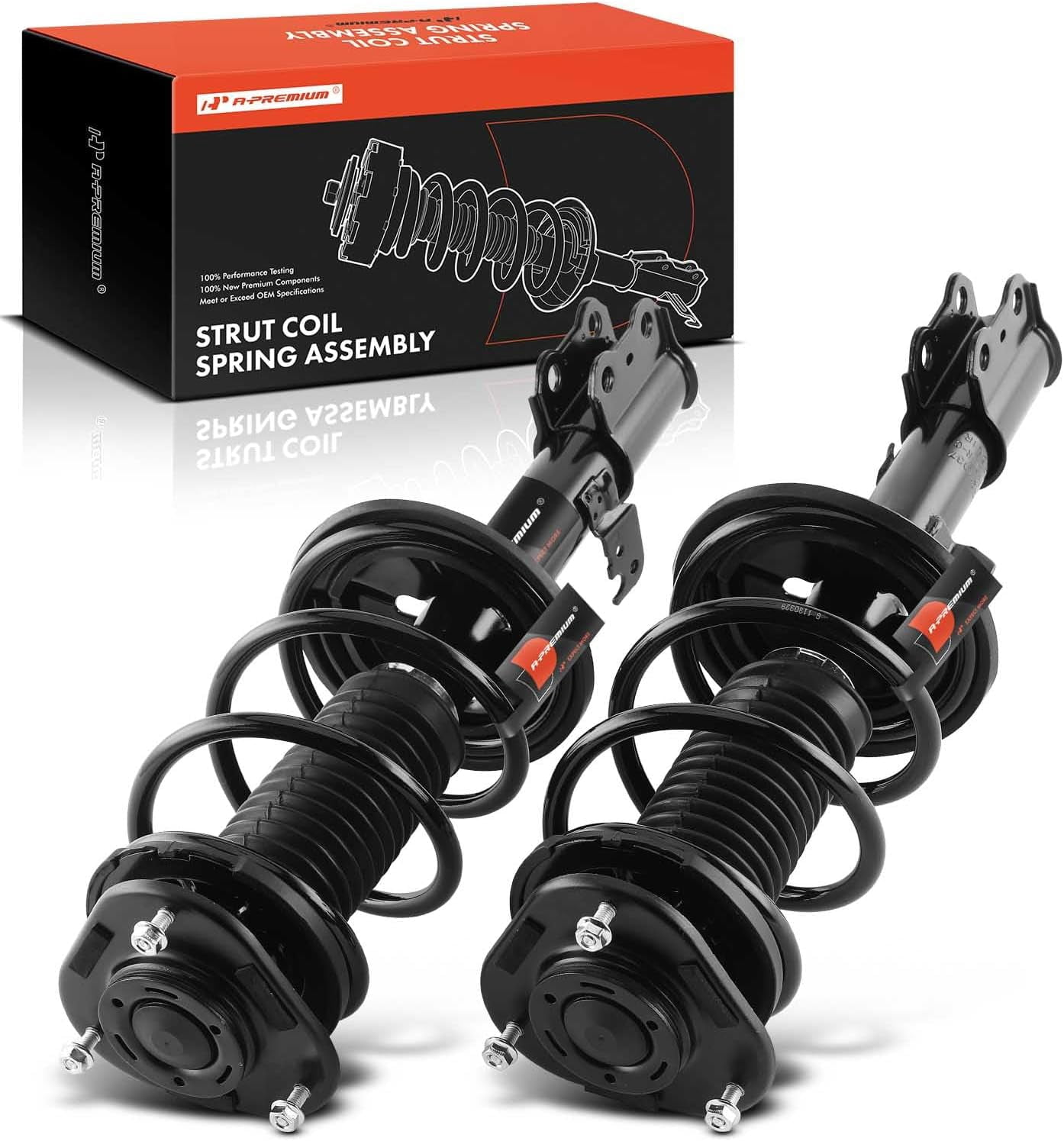 A-Premium Set of 2 Front Complete Strut w/Coil Spring Assembly Shock Absorber Compatible with Toyota Corolla 2003-2008