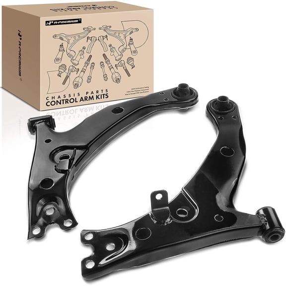 A-Premium Set of 2, Front Lower Control Arm with Bushing, LH RH Side, Compatible with Toyota Corolla 1996 1997 1998 1999 2000 2001 2002 L4 1.8L