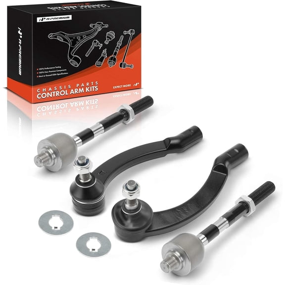A-Premium Set of 4, Front Inner and Outer Tie Rod End Kit, Compatible with Volvo C70 1998-2004, 850 1993-1997, S70 1998-2000, V70 1998-2000