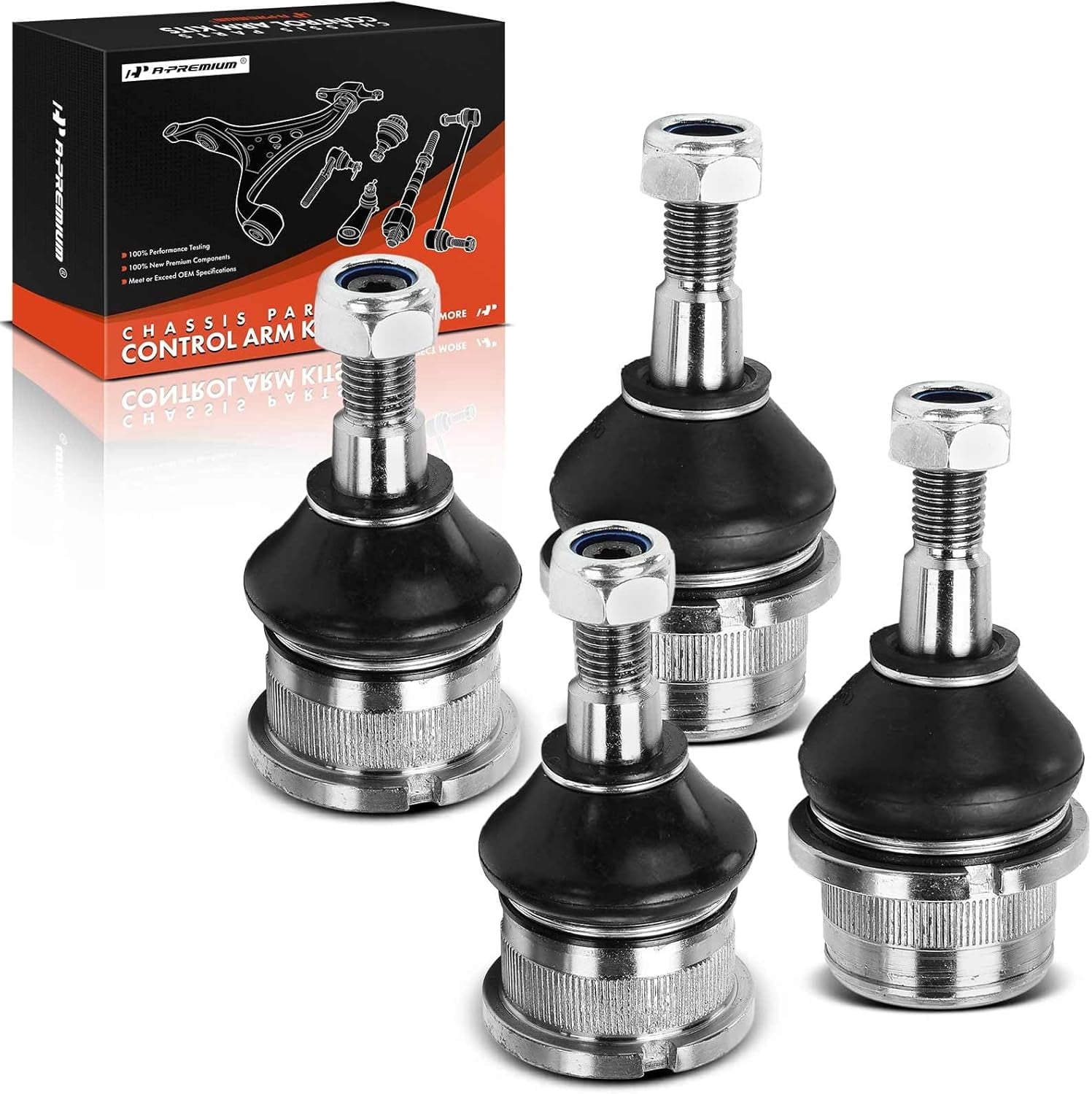 A-Premium Set of 4, Front Upper & Lower Ball Joints Kit, Compatible with Volkswagen Beetle 1969-1977, Karmann Ghia 1965-1974