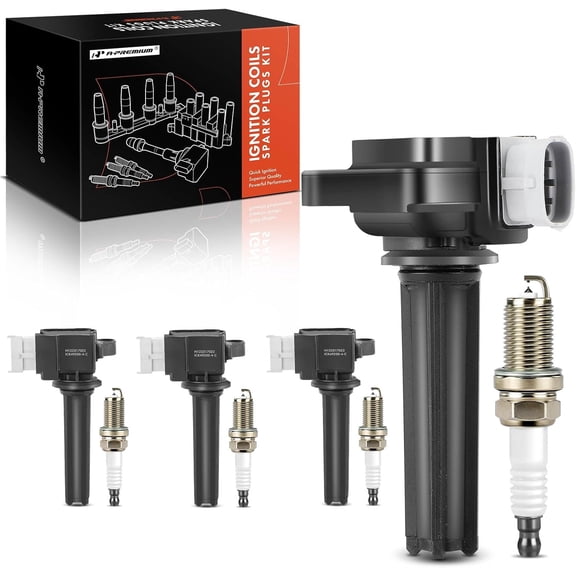 A-Premium Set of 4 Ignition Coil Pack and Iridium & Platinum Spark Plugs Compatible with Chevrolet Cobalt 2005-2007 2.0L & Saturn Ion 2004-2007 2.0L