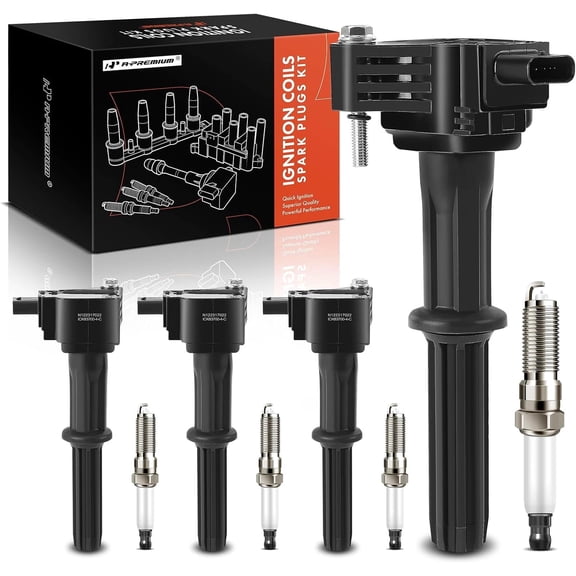 A-Premium Set of 4 Ignition Coil Pack and Iridium Spark Plugs Compatible with Chevrolet Spark 2016-2021, 1.4L