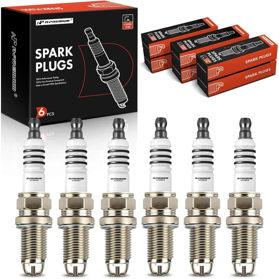 A-Premium Spark Plug Compatible with Toyota Tacoma 95-04, Tundra 00-04, Sienna 2000, 4Runner 96-02, T100 95-98 & Lexus GS300 98-00, SC300 98-00, 3.0L 3.4L, Pack of 6
