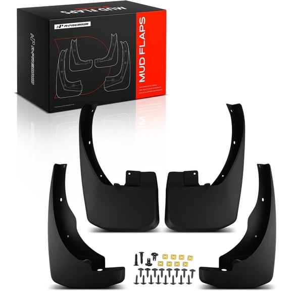 A-Premium Set of 4PCS Mud Flaps Splash Guards Mudguards Mudflaps with Hardware Accessories Compatible with Nissan Frontier 2005-2023 Pickup, Black Color, Front and Rear (Driver & Passenger Sides)