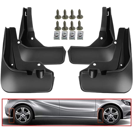 A-Premium Splash Guards Mud Flap Compatible with Mercedes-Benz W177 A200 Sport model 2020-2021 Front & Rear Wheels 4-PC Set